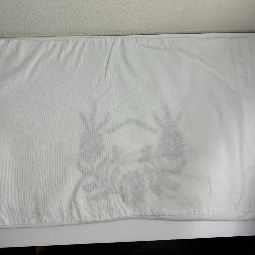 Vintage Pillowcase Hand Embroidered Flowers Cottage Farmhouse Standard Handmade